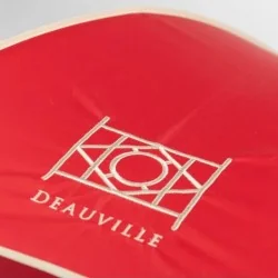 Stockschirm Deauville mit rotem Griff, Logo