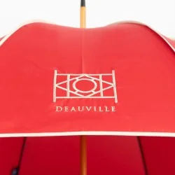 Stockschirm Deauville mit rotem Griff, Detailansicht