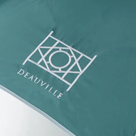 Grüner Deauville-Klappschirm mit Stickerei