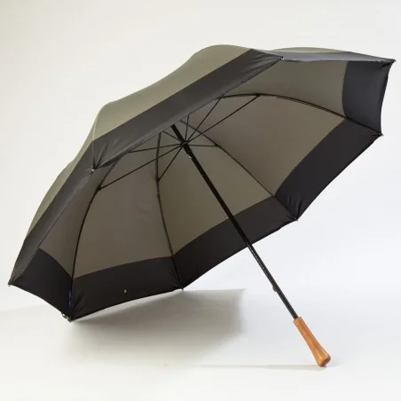Parapluie de golf kaki ouvert de face