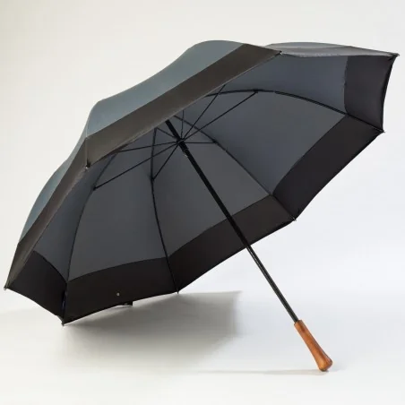 Parapluie de golf gris, ouvert de face