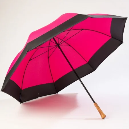 Parapluie de golf rose, ouvert de face