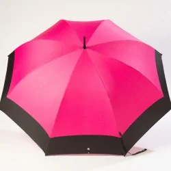 Pink golf umbrella, open