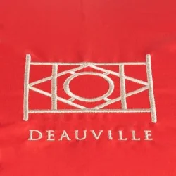 Parapluie anti-retournement Rouge Deauville, broderie