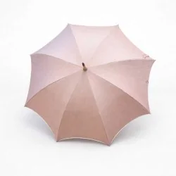 Ombrelle rose chic anti UV biais beige, de face