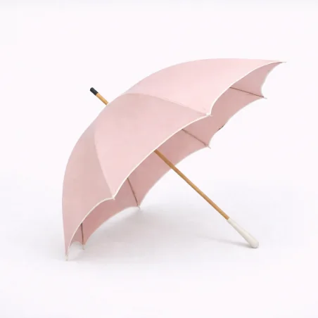 Ombrelle rose chic anti UV biais beige, ouvert