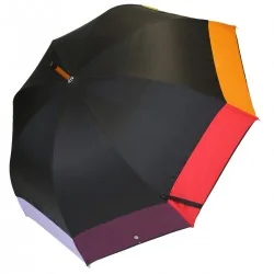 Grand parapluie multicolore, ouvert de coté